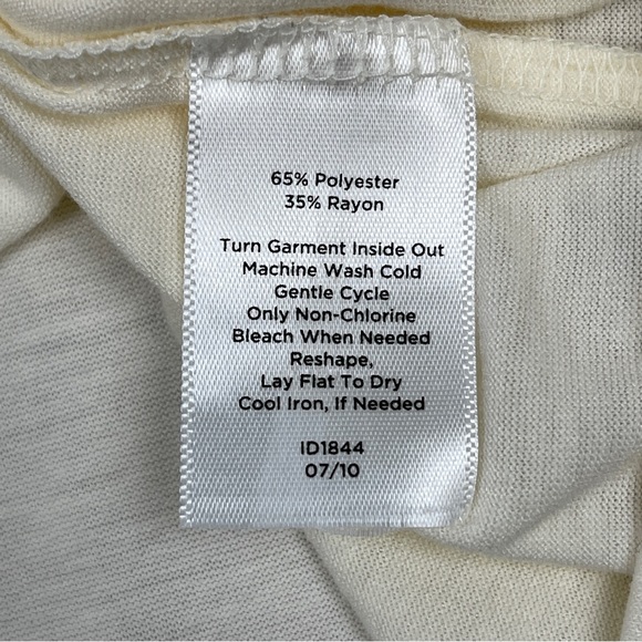 TALBOTS women's soft beige pleated ruffled neckline tank top, size L Petite - Picture 10 of 10